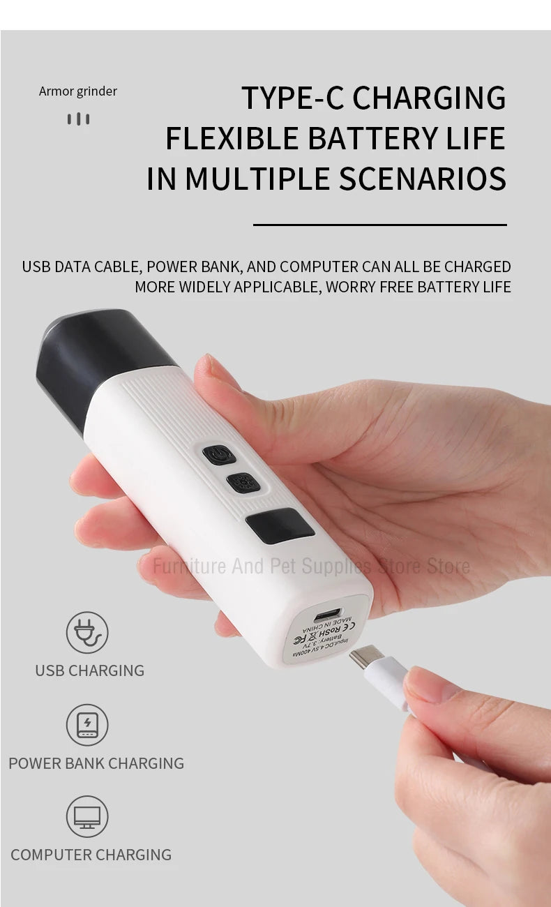 Hign-concerned Electric Dog Nail Clippers USB LED Grooming