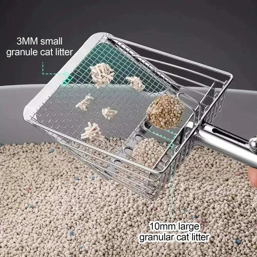 High-Concerned Stainless Steel Cat Litter Scoop Non-Stick Handle