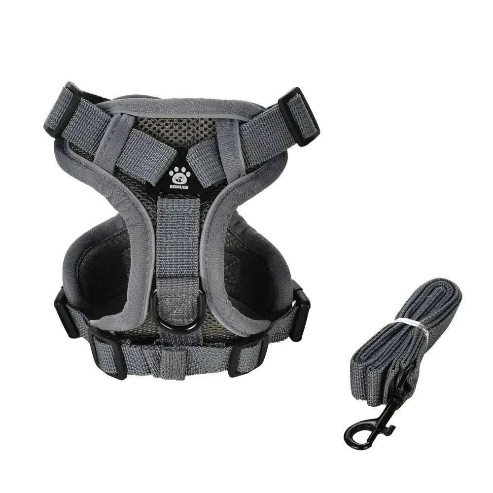 Puppy Harness Leash – Adjustable Reflective Vest for Small Medium Dogs