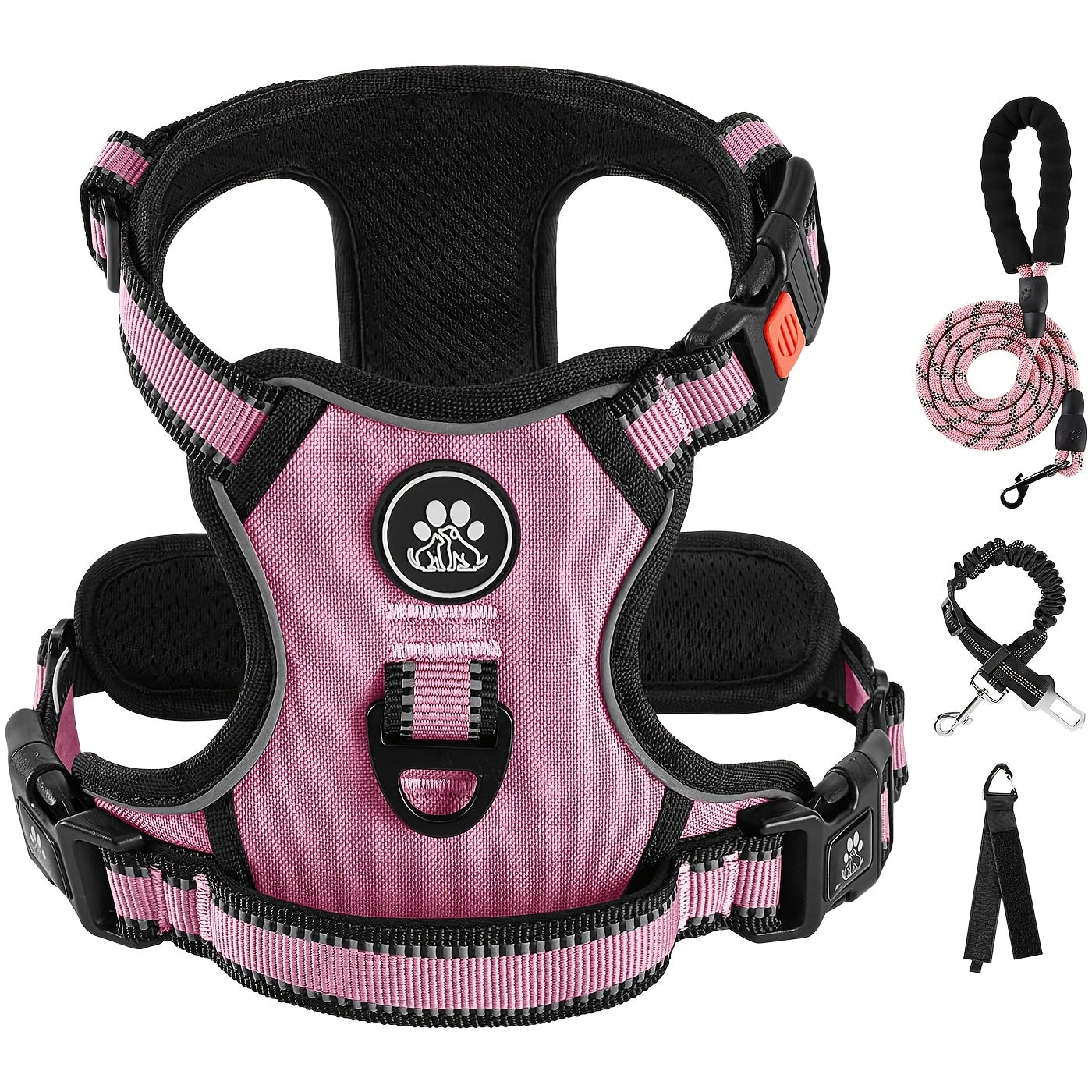No Pull Reflective Dog Harness and Collar Set for All Dogs