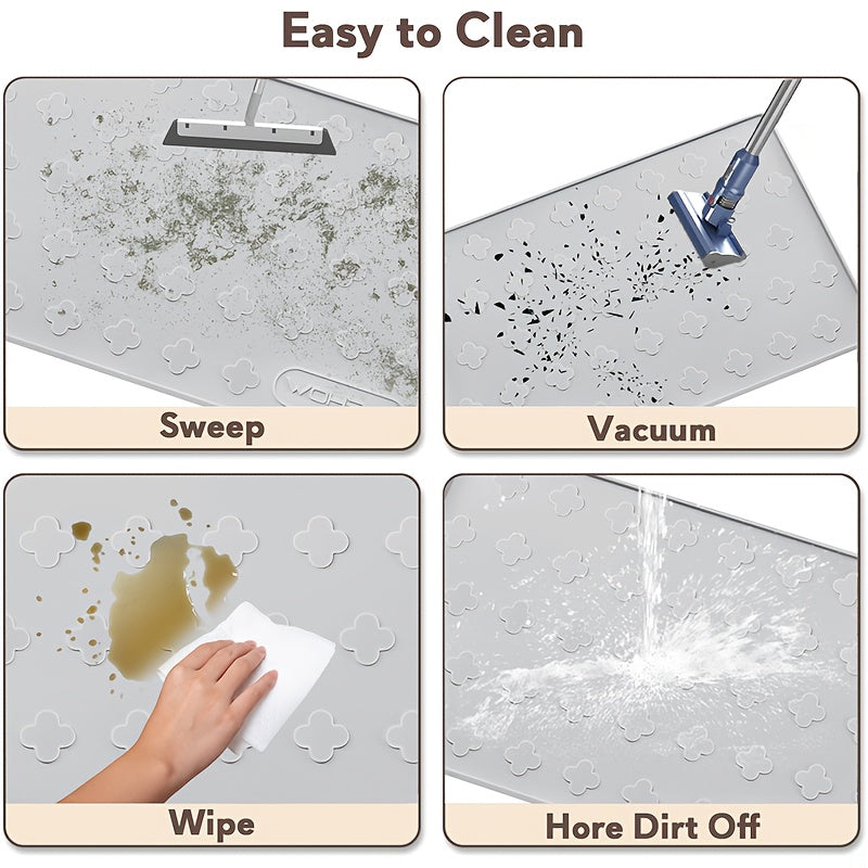 Washable Silicone Cat Litter and Food Mat for Easy Cleanup