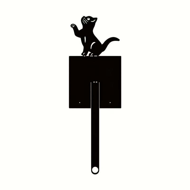 Cat silhouette wall-mounted tissue holder made of iron for kitchen or bathroom organization