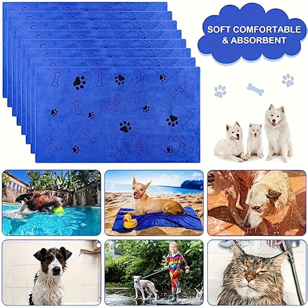 Soft Microfiber Dog Towels for Quick Drying and Grooming