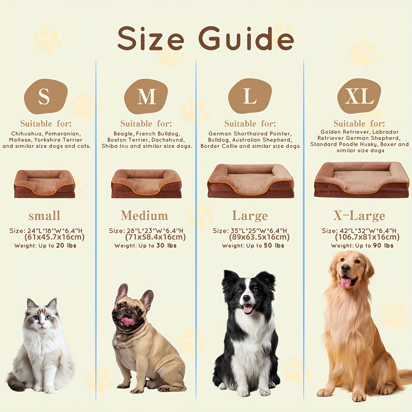 FluffyDream Orthopedic Dog Bed with Egg-Crate Memory Foam