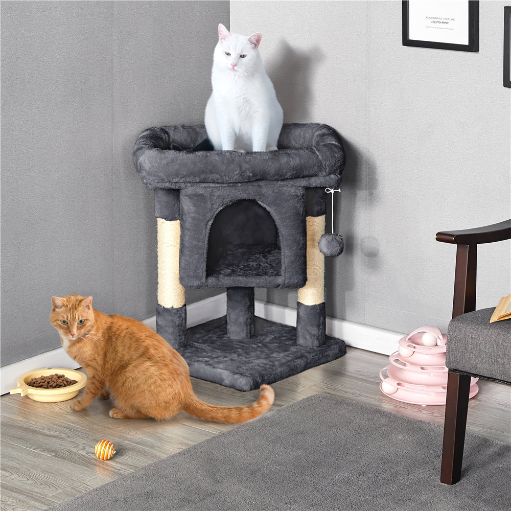 Costoffs 2-Level Cat Tree with Wide Perch and Scratch Posts