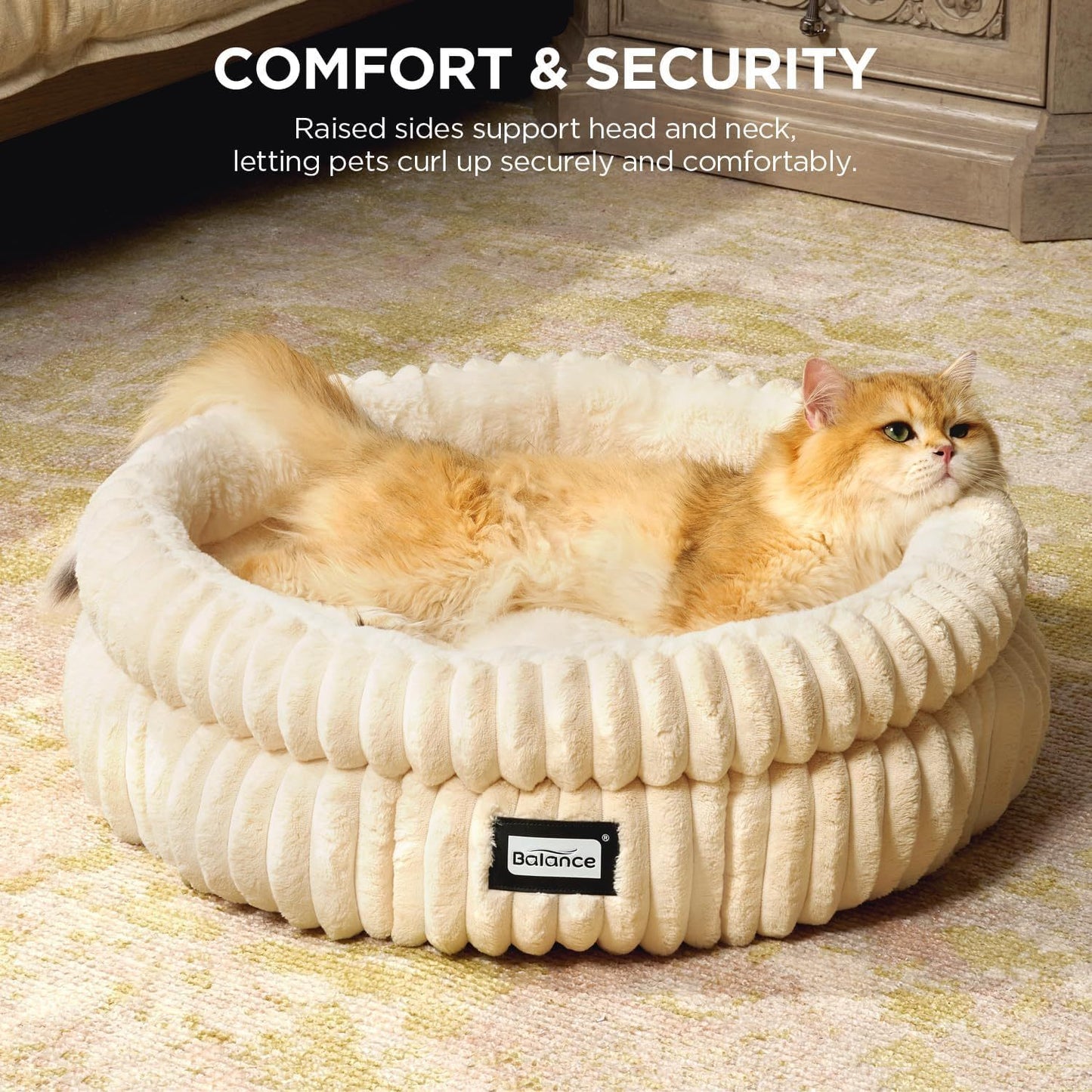 Soft Plush Round Cat Bed Indoor Cat With Anti Slip