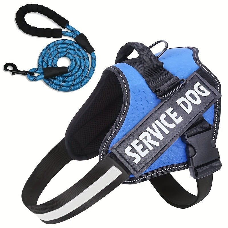 Adjustable Reflective Dog Harness Set for Easy Control