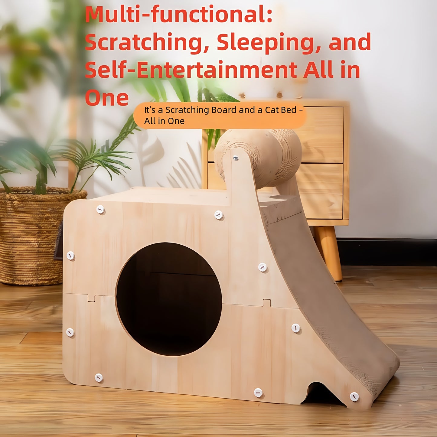 Dual Ball Cat Scratcher and Bed Combo for Endless Fun
