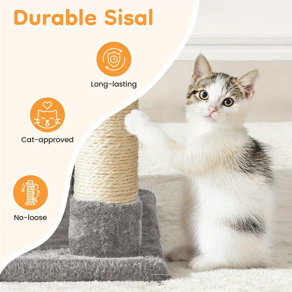 Multi-Level Cat Tower with Scratching Posts and Hammocks