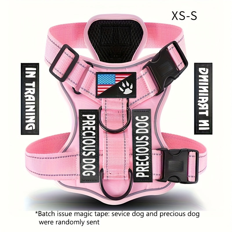 Reflective Dog Harness with Patches for Easy Control