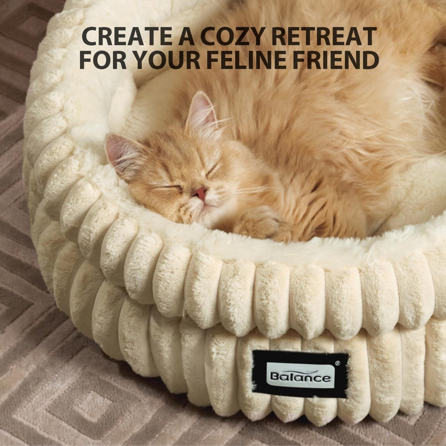Soft Plush Round Cat Bed Indoor Cat With Anti Slip