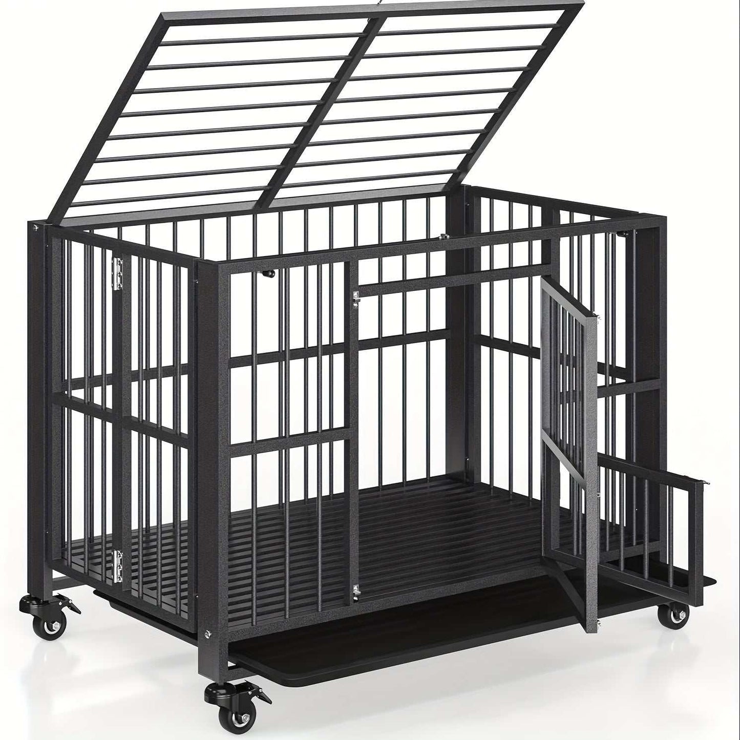 Indestructible Heavy Duty Dog Crate made of aluminum alloy for medium-sized, high anxiety pets by POLAR AURORA