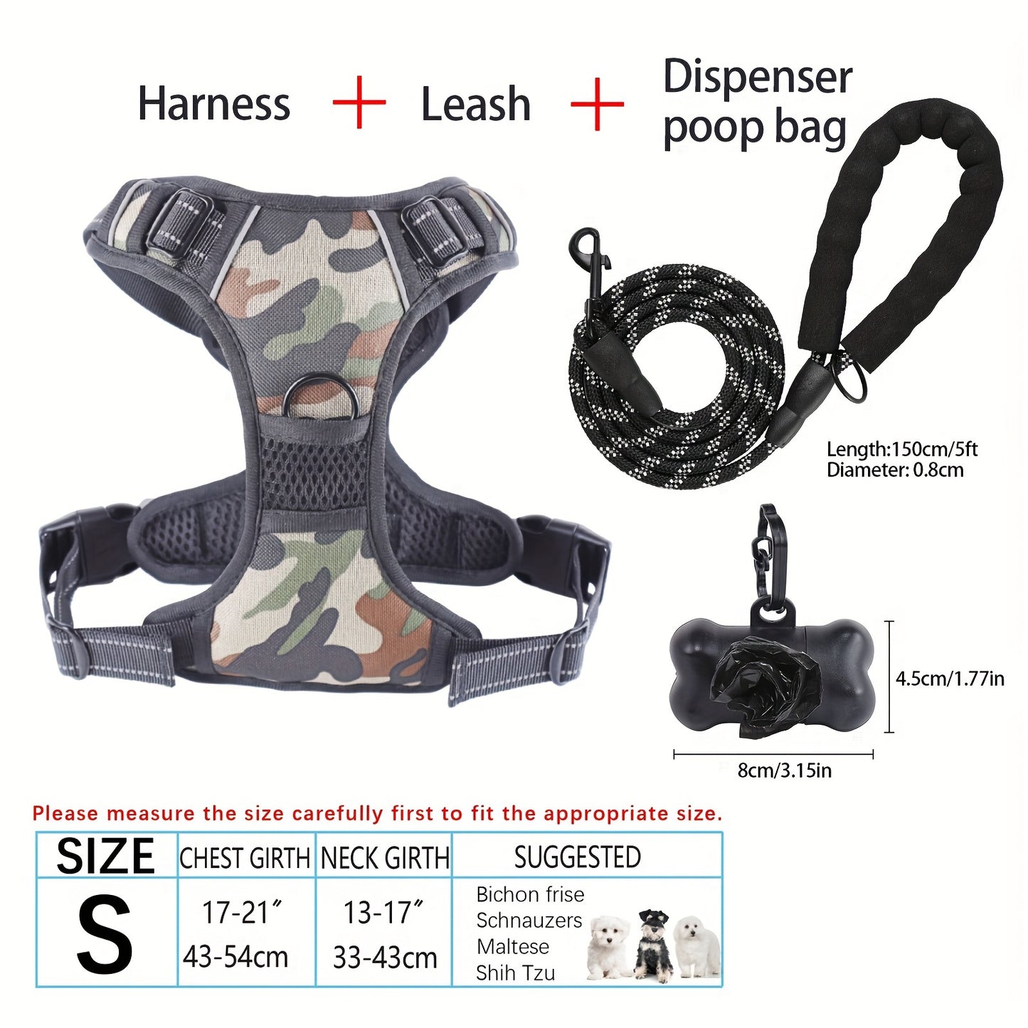 YIWGM Dog Harness And Leash Set With Easy Control Handle
