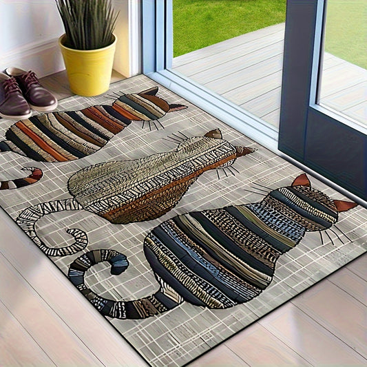 Cute Cat Silhouette Non-Slip Doormat for Home Decor