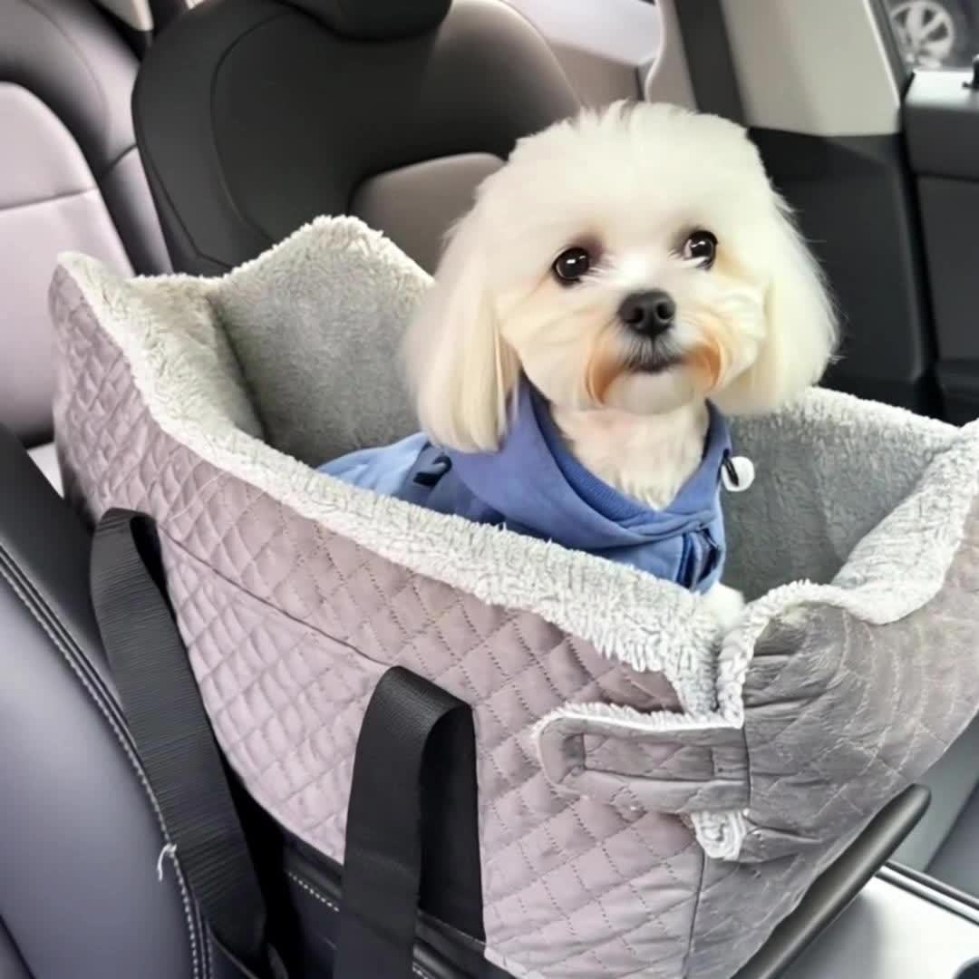 Ultimate Comfort Memory Foam Dog Booster Car Seat Elevated