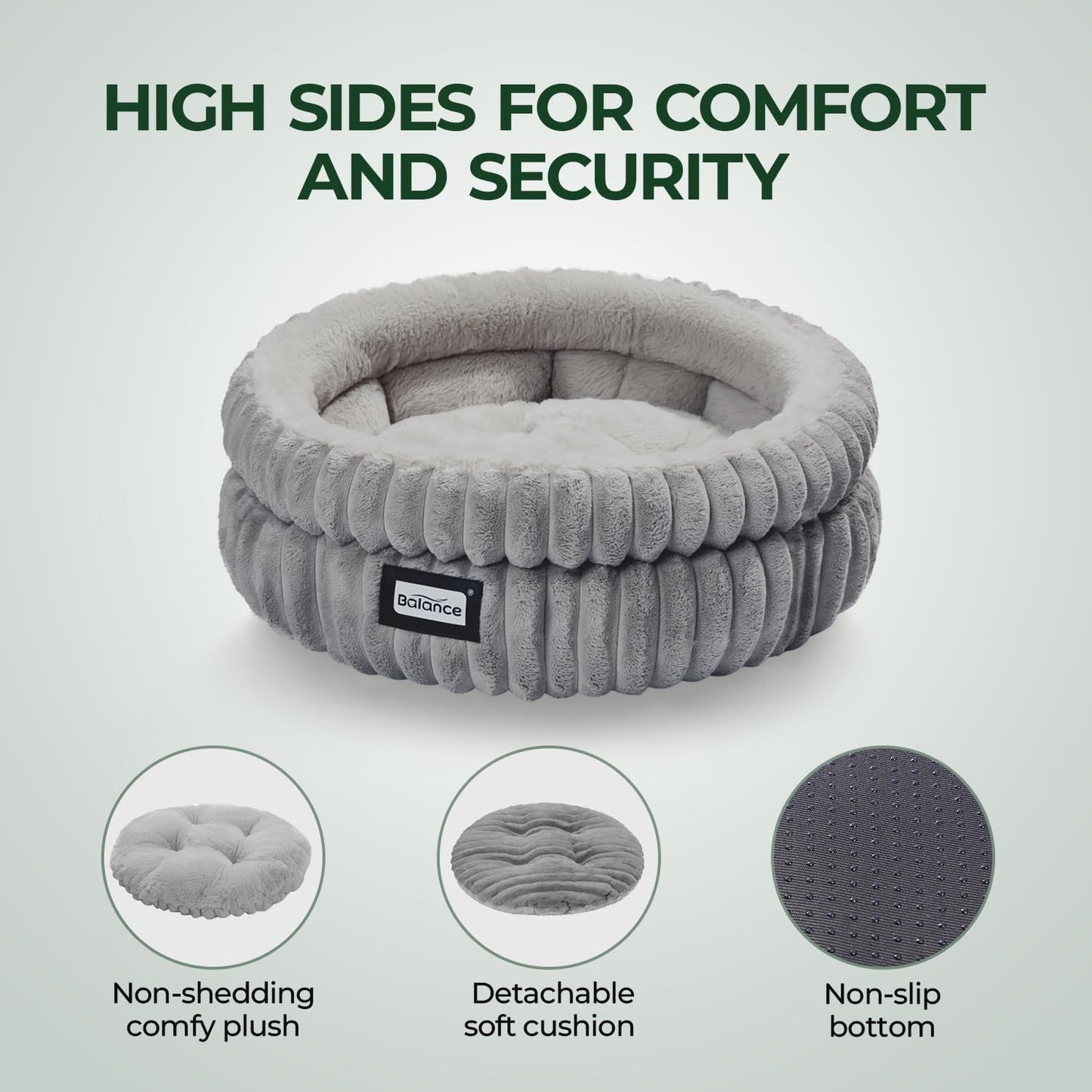 Soft Plush Round Cat Bed Indoor Cat With Anti Slip