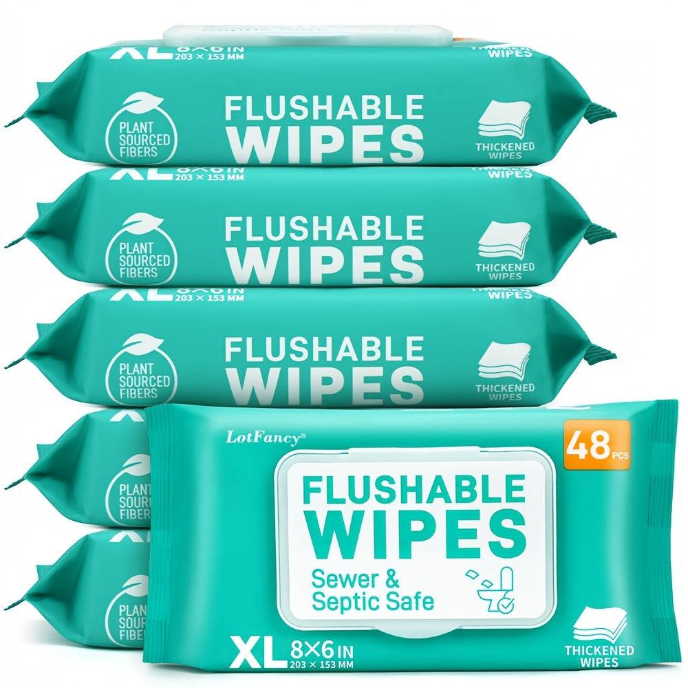Thickened flushable moisturizing wet wipes by LOTFANCY for ultimate cleanliness and hydration