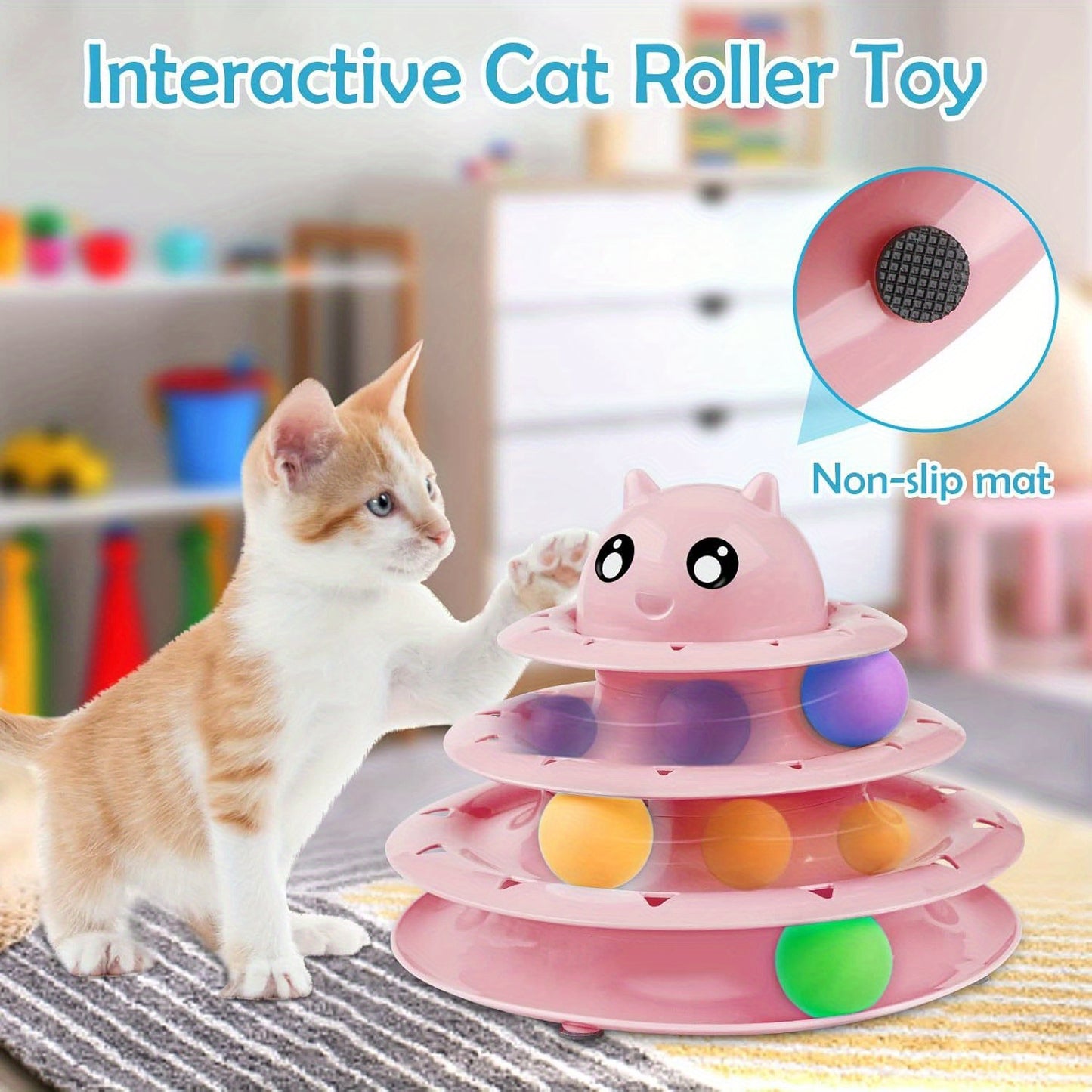 Upsky Cat Toys Roller Turntable Set for Indoor Cats