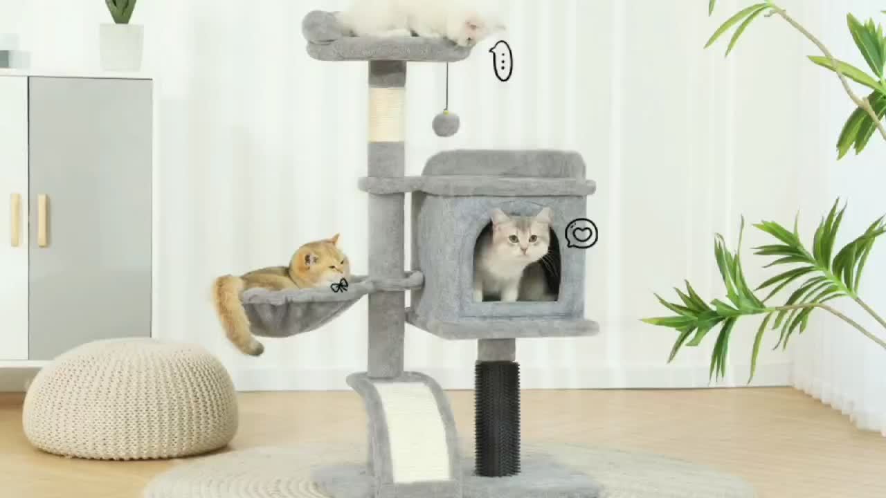 Multi-Level Cat Tree Tower with Cozy Condos and Scratching Posts