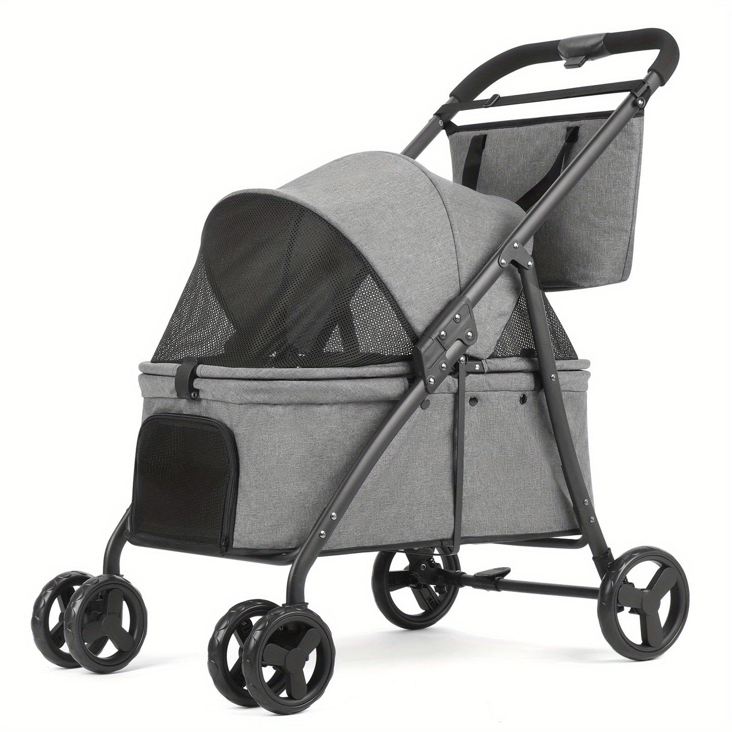 Portable Pet Stroller One Click Folding Full Mesh Ventilation