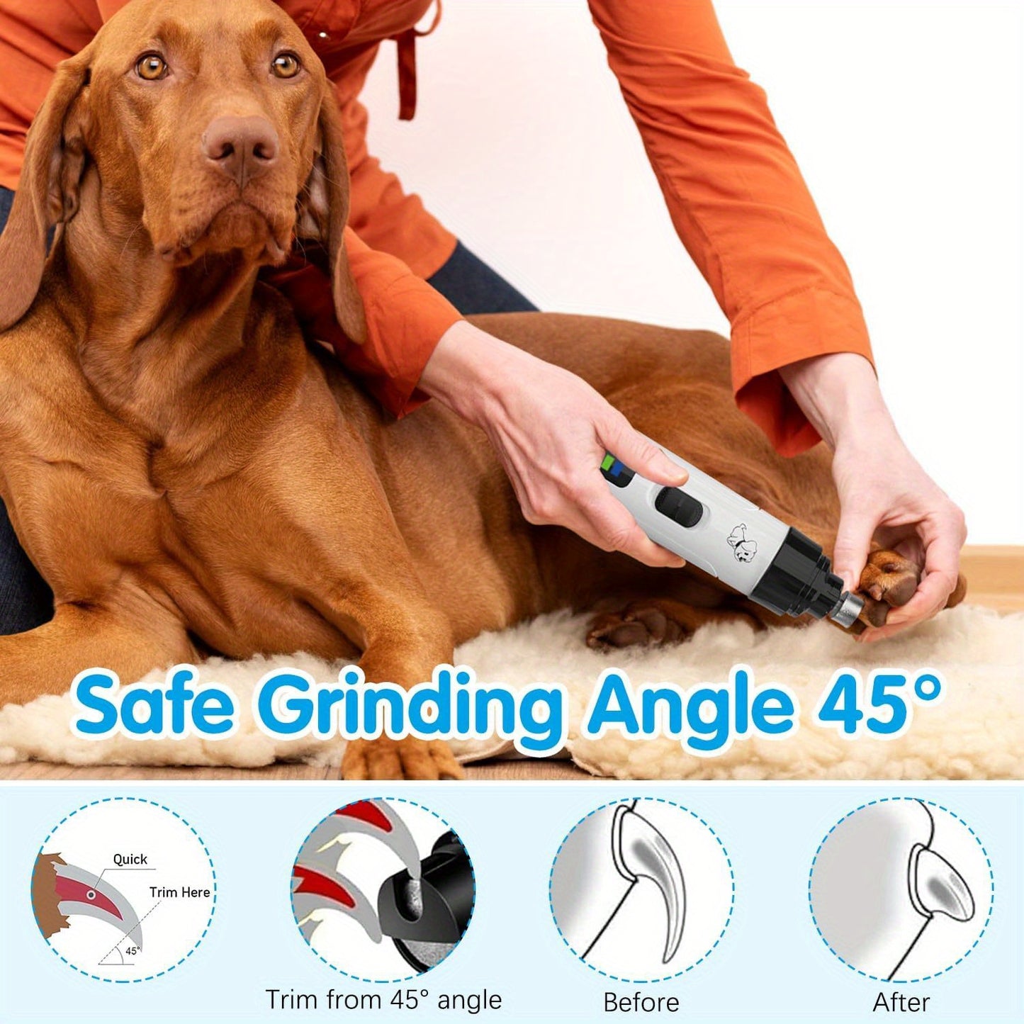 Rechargeable Silent Electric Pet Nail Clipper for Safe Grooming