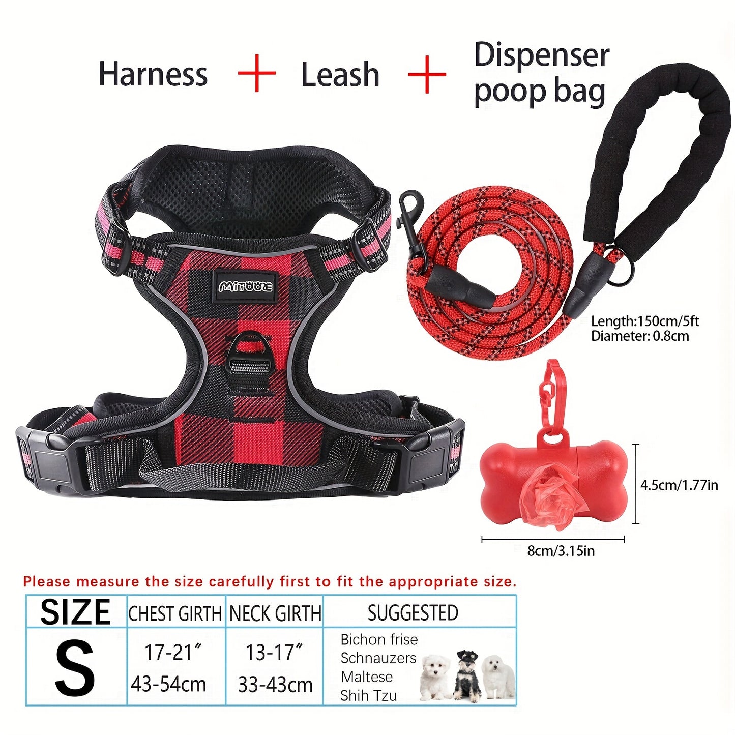 YIWGM Dog Harness And Leash Set With Easy Control Handle