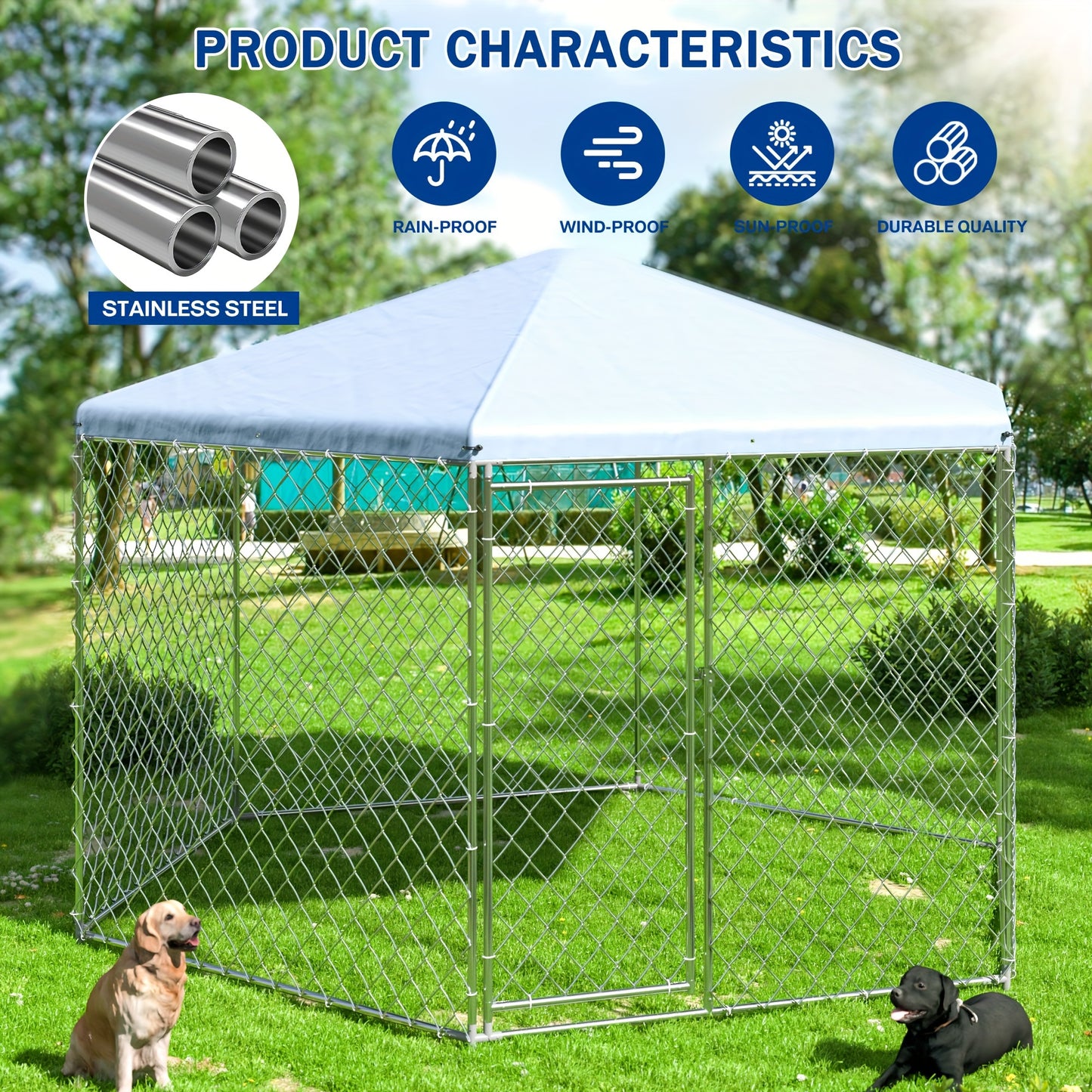 Polar Aurora Heavy Duty Outdoor Dog Kennel with Secure Lock