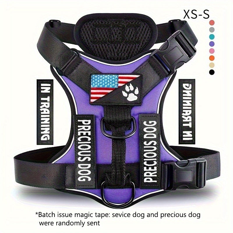Reflective Dog Harness with Patches for Easy Control