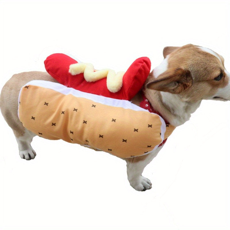 Funny Hot Dog Costume For Dogs And Cats Winter Outfit