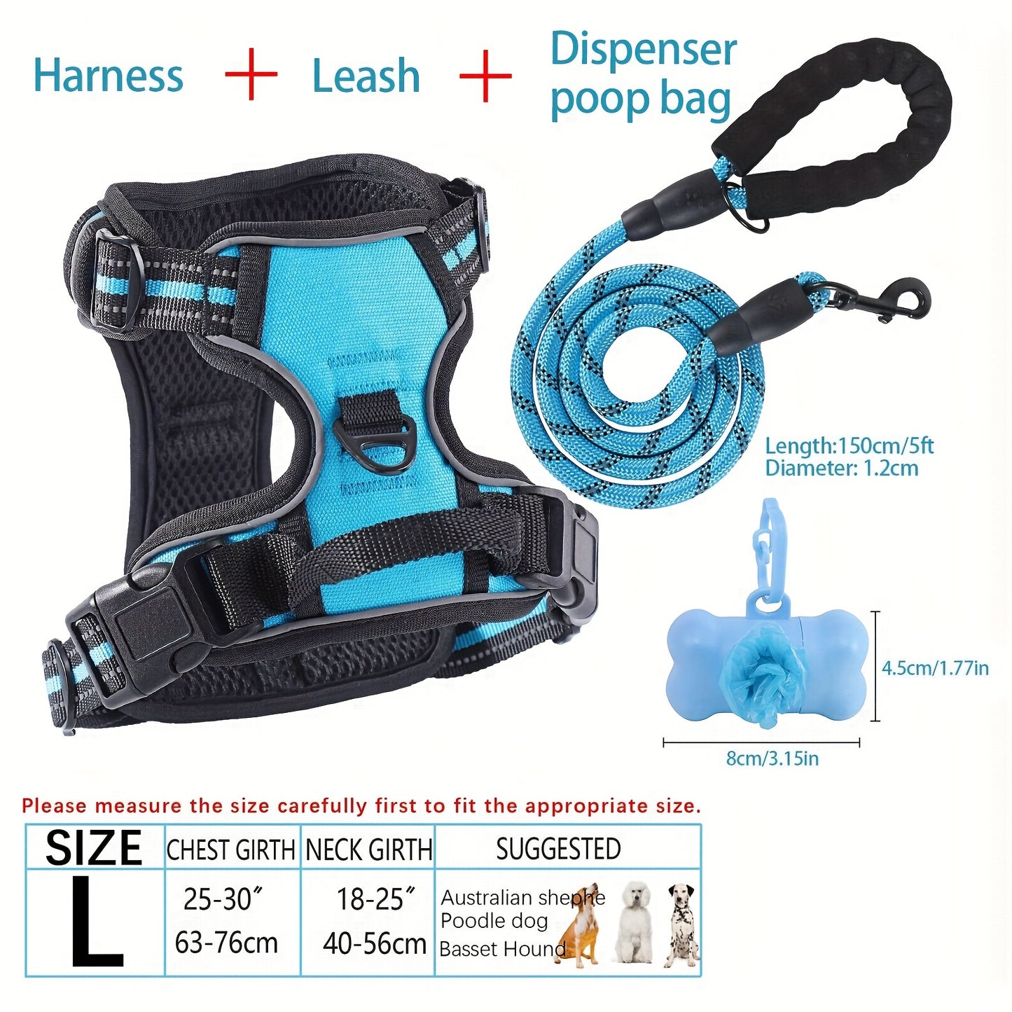 YIWGM Dog Harness And Leash Set With Easy Control Handle