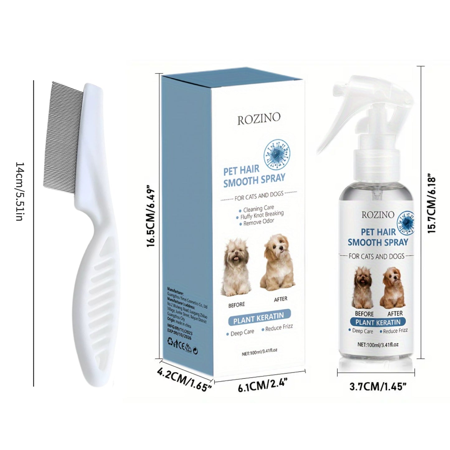 Two In One Pet Hair And Flea Care System Plant Based