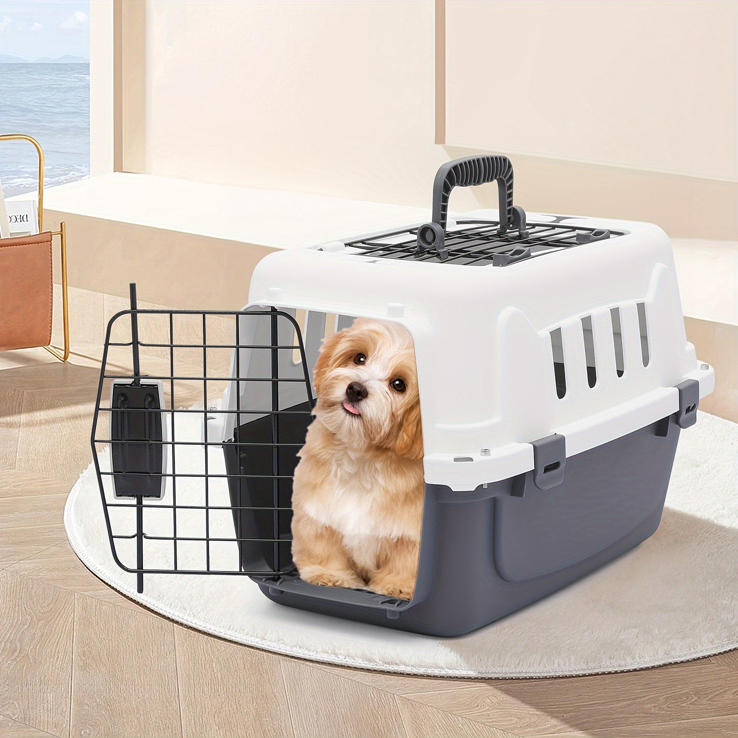 Top Loading Cat Carrier with Ventilation and Security Lock
