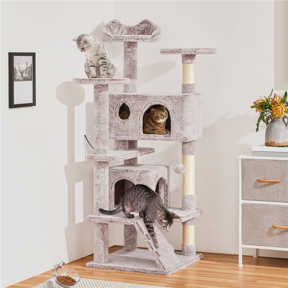 Costoffs Multilevel Cat Tree with Fluffy Condos and Scratching Posts