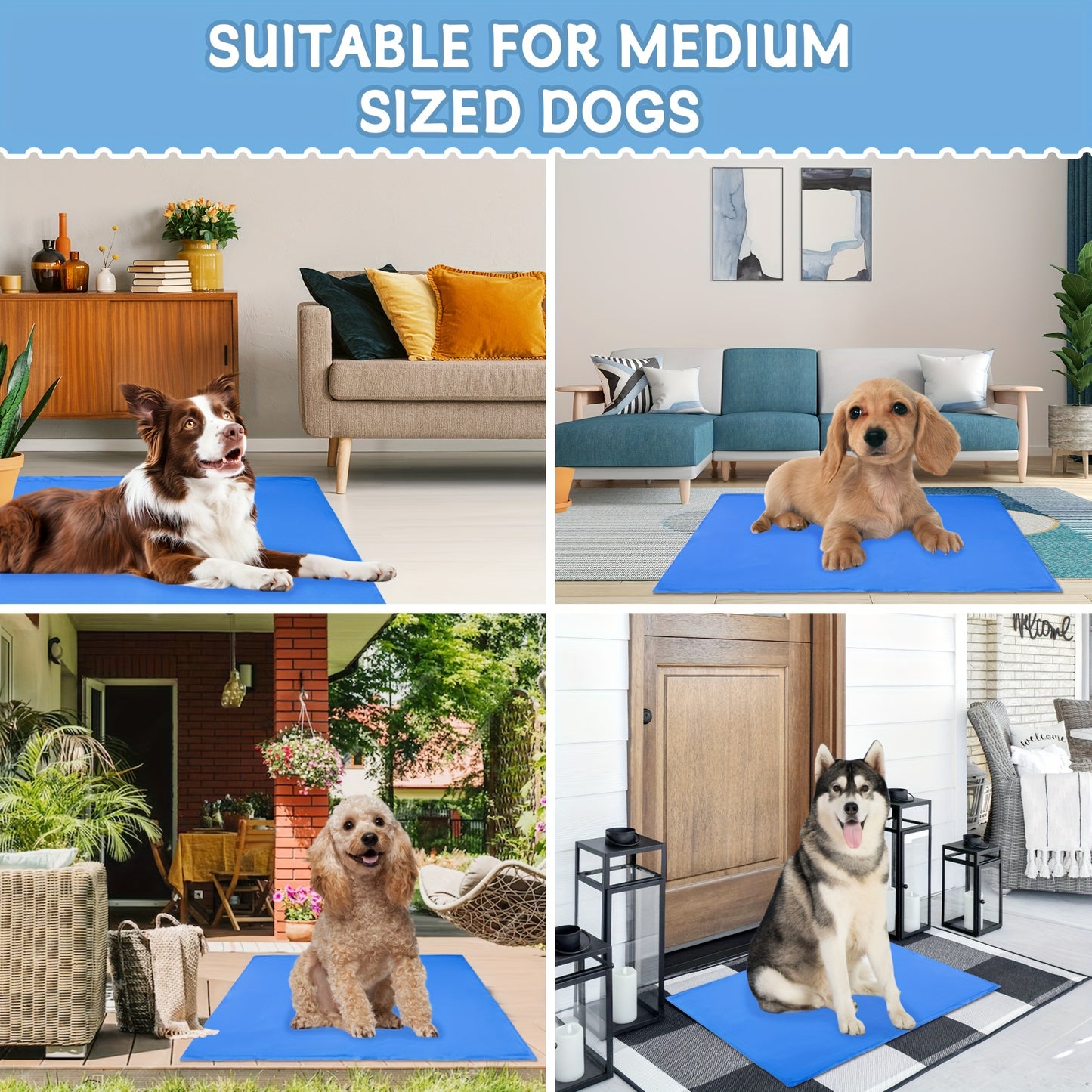 Cooling Dog Mat with Memory Foam for Pets and Travel