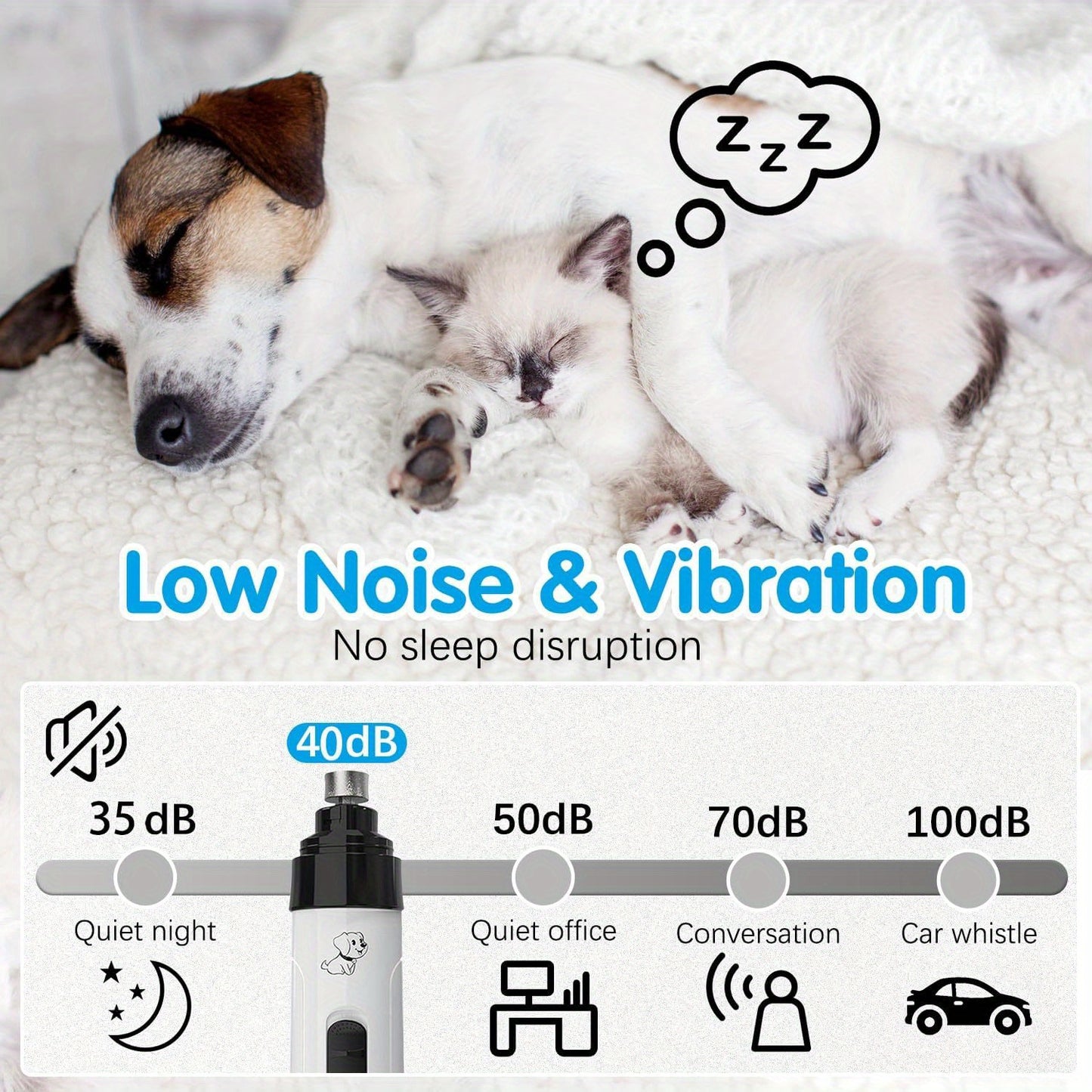 Rechargeable Silent Electric Pet Nail Clipper for Safe Grooming