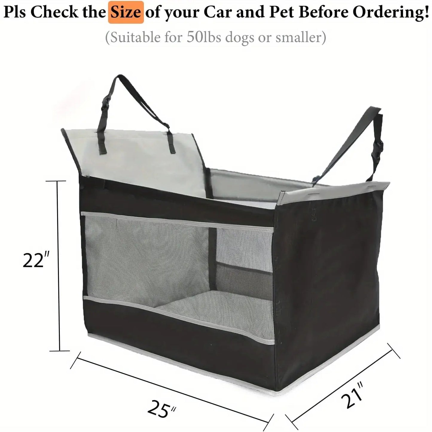 Foldable Dog Kennel For Cars With Safety Belt System