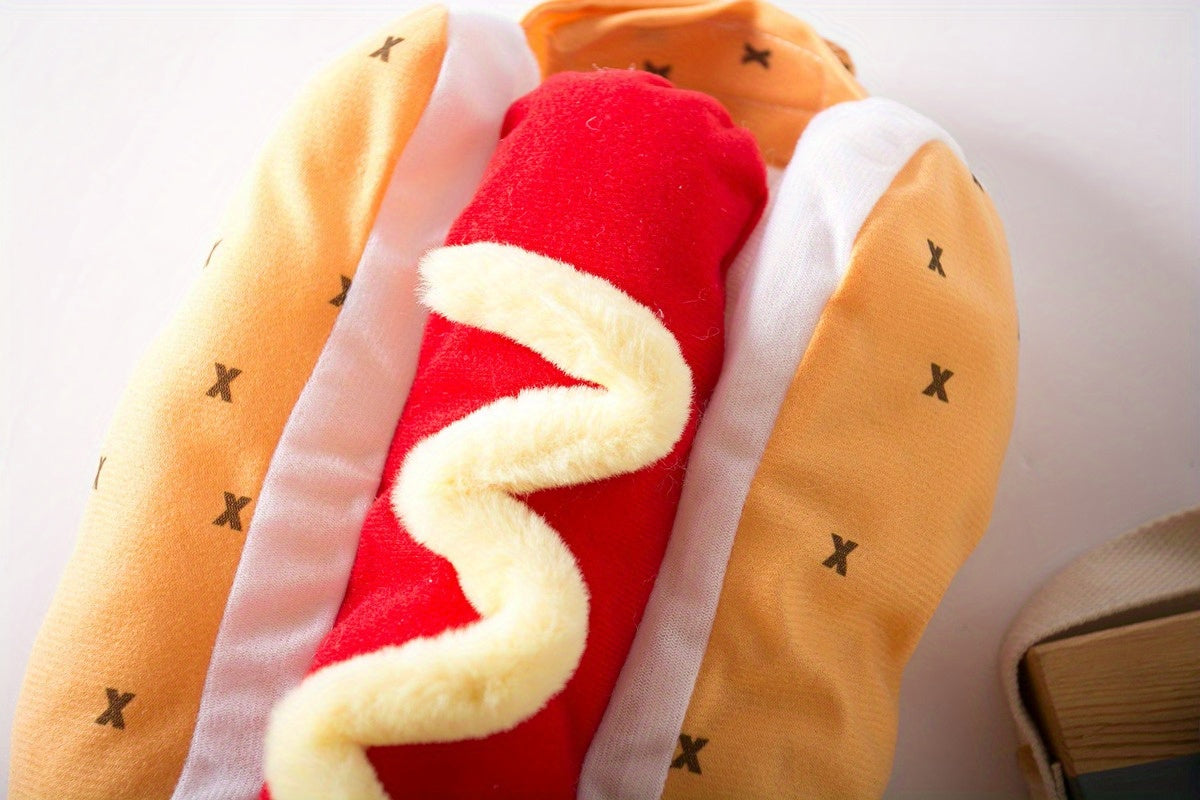 Funny Hot Dog Costume For Dogs And Cats Winter Outfit