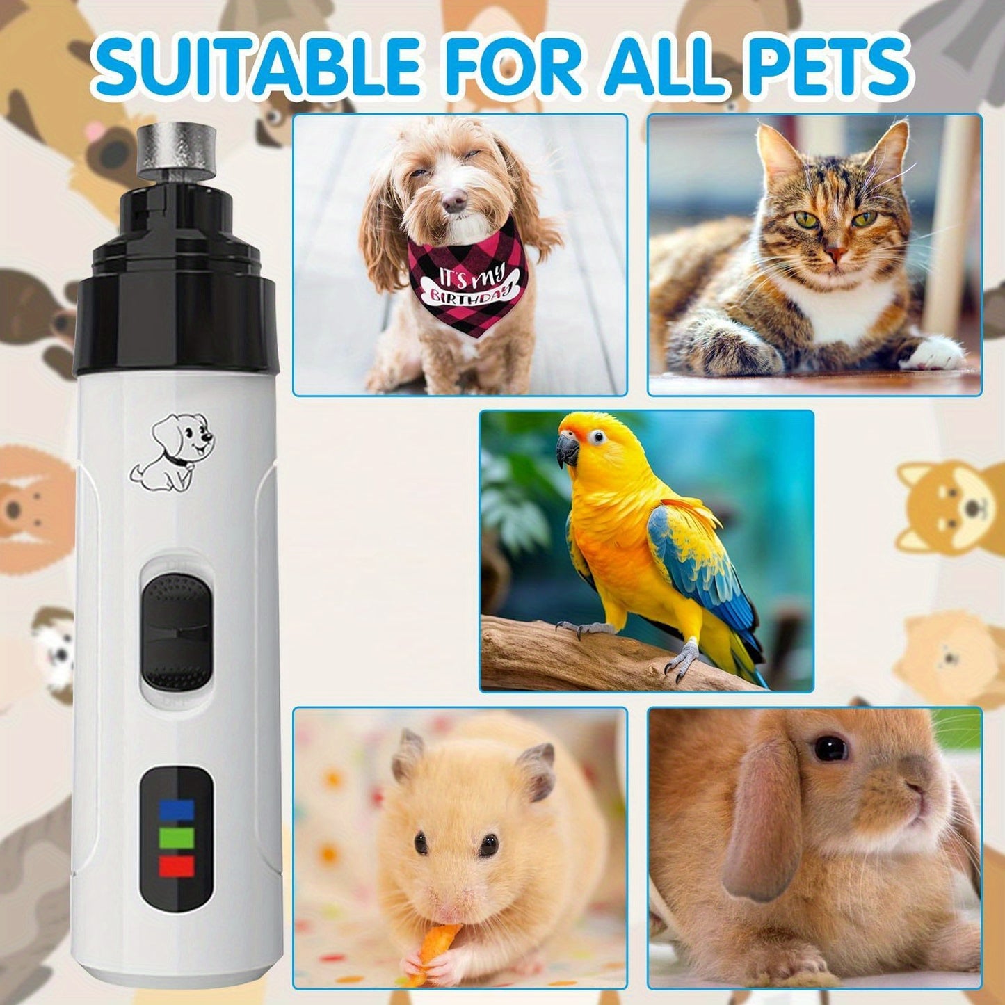 Rechargeable Silent Electric Pet Nail Clipper for Safe Grooming