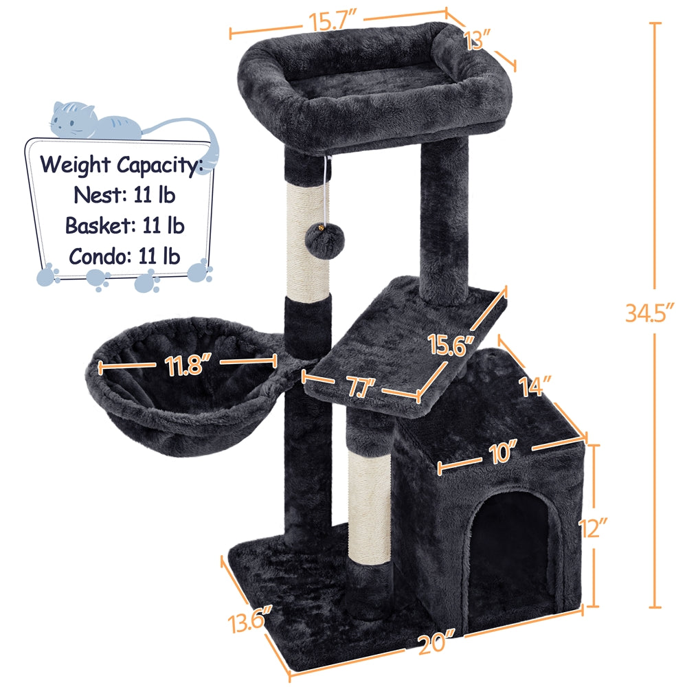 COSTOFFS Plush Cat Tree Activity Center for Playful Kittens