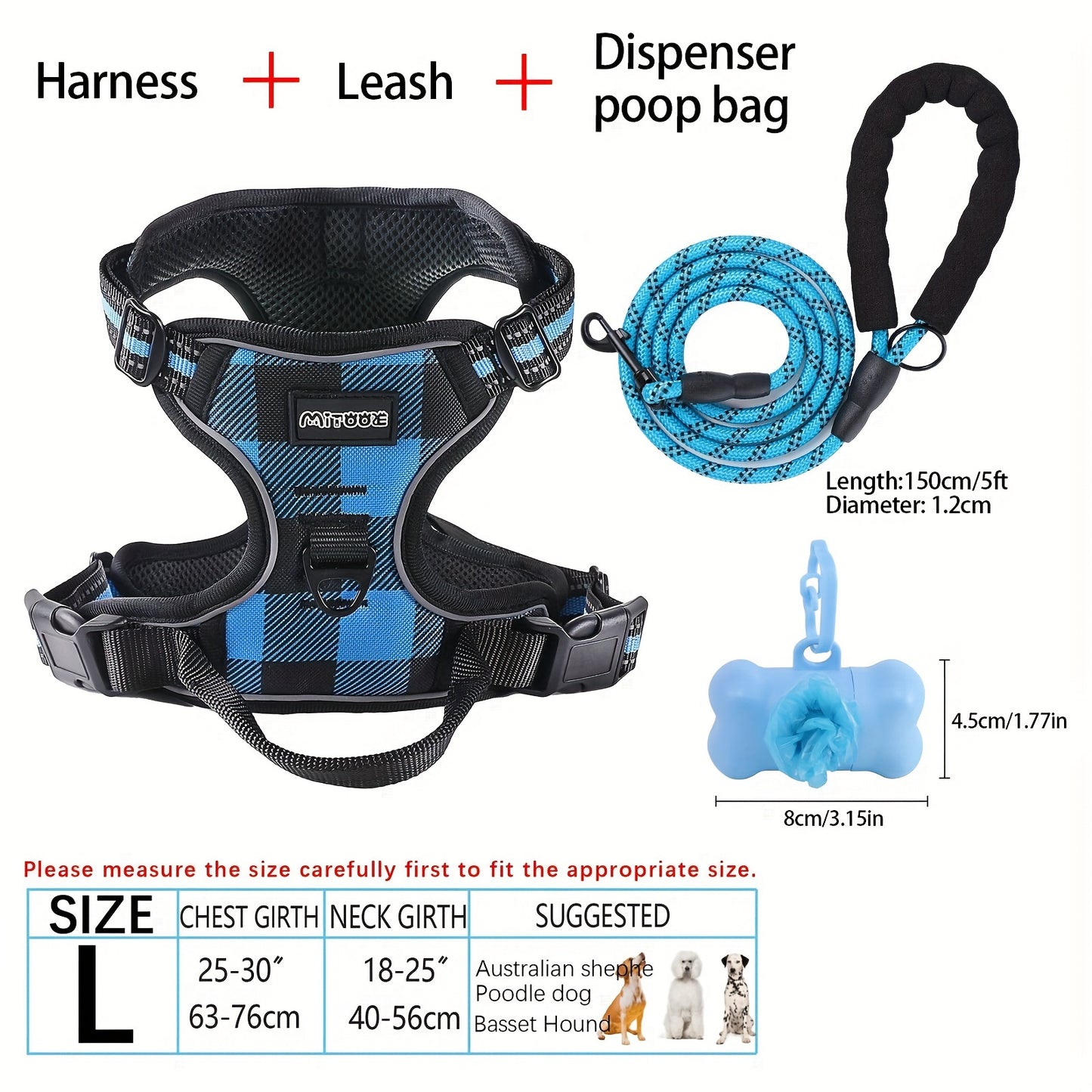 YIWGM Dog Harness And Leash Set With Easy Control Handle