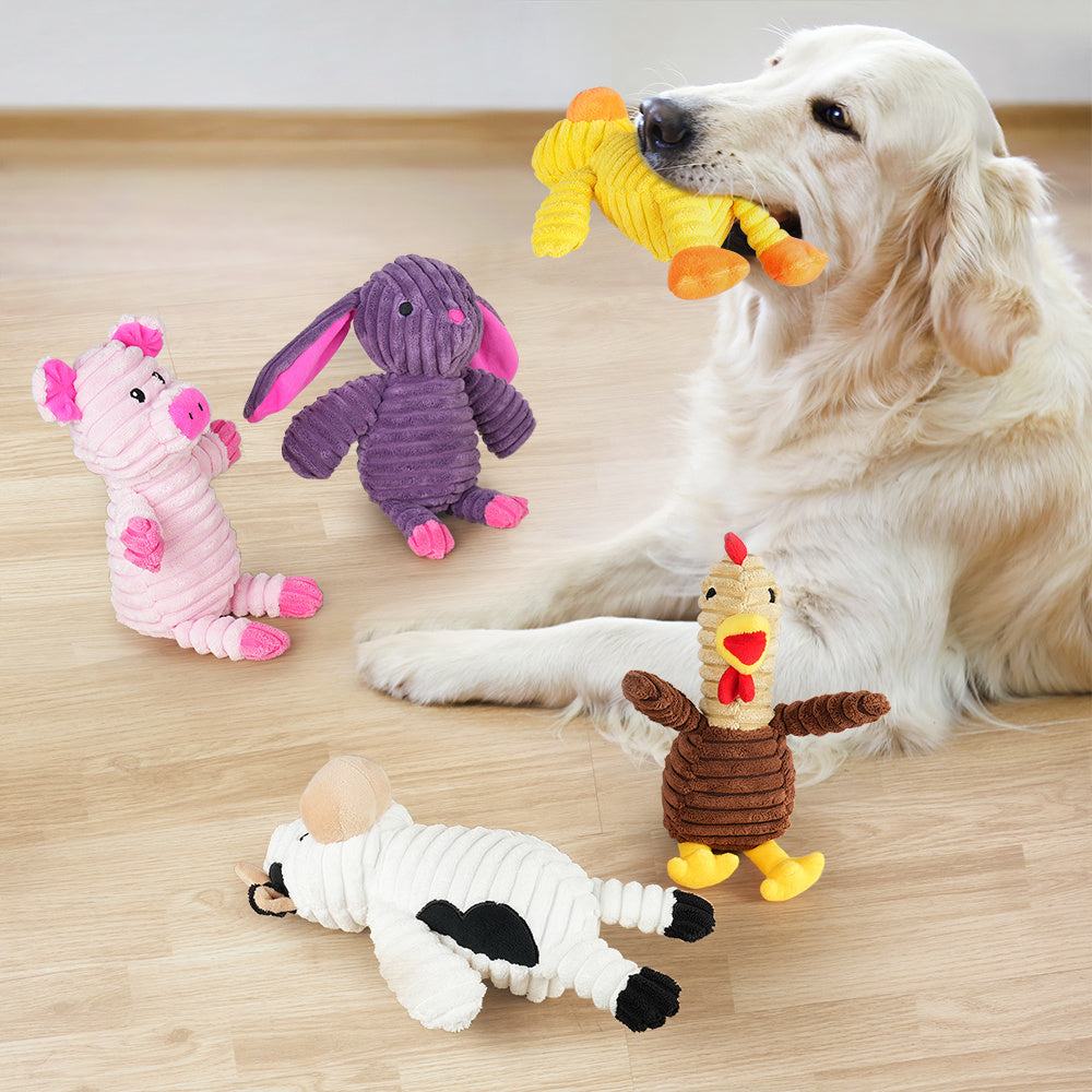 Plush Squeaky Dog Toys Assortment for Playful Pets