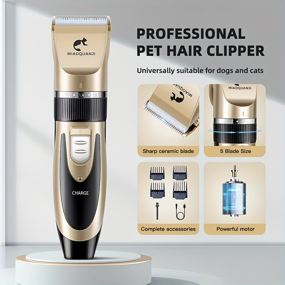 Rechargeable Wireless Pet Grooming Clippers for Dogs and Cats