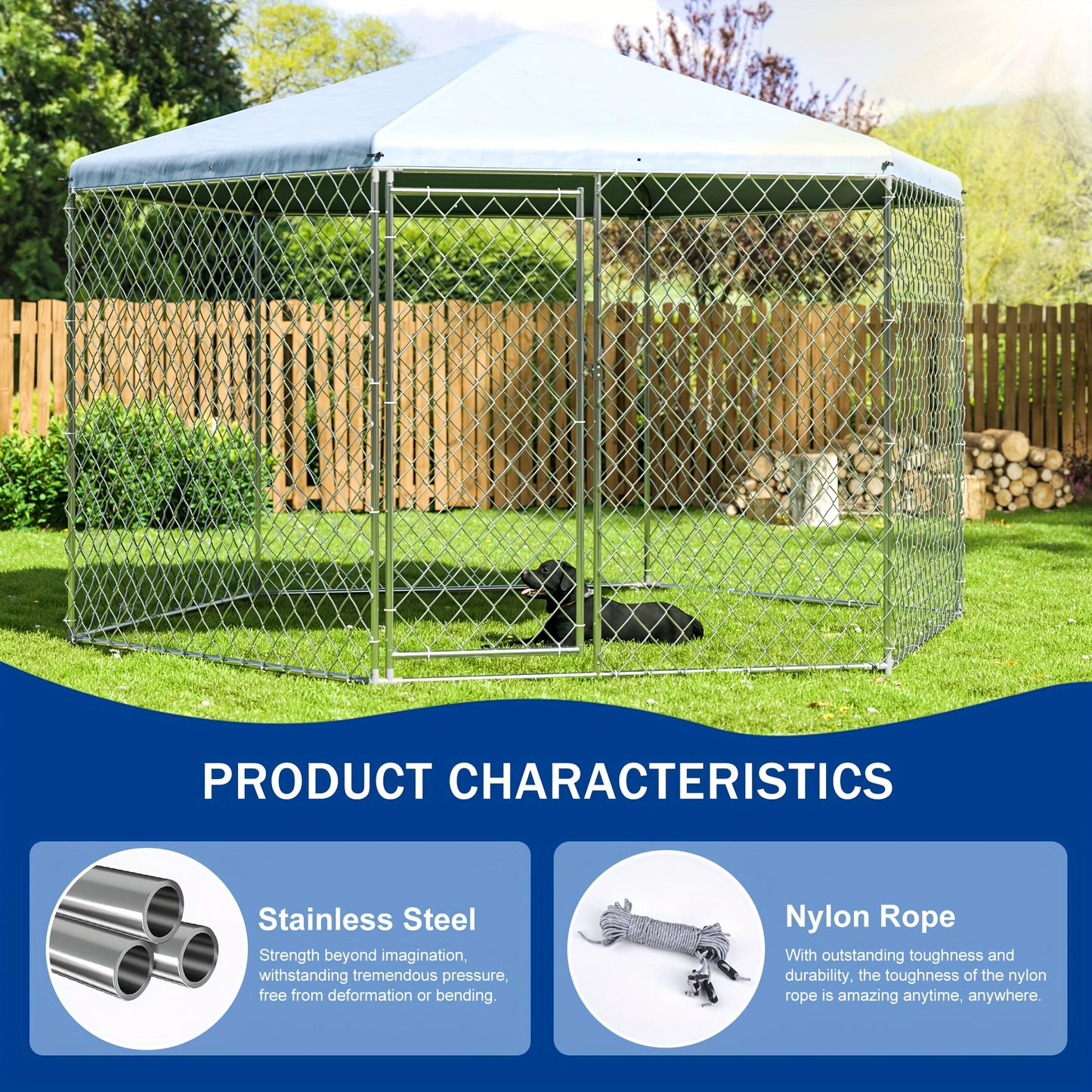 Polar Aurora Heavy Duty Outdoor Dog Kennel with Secure Lock