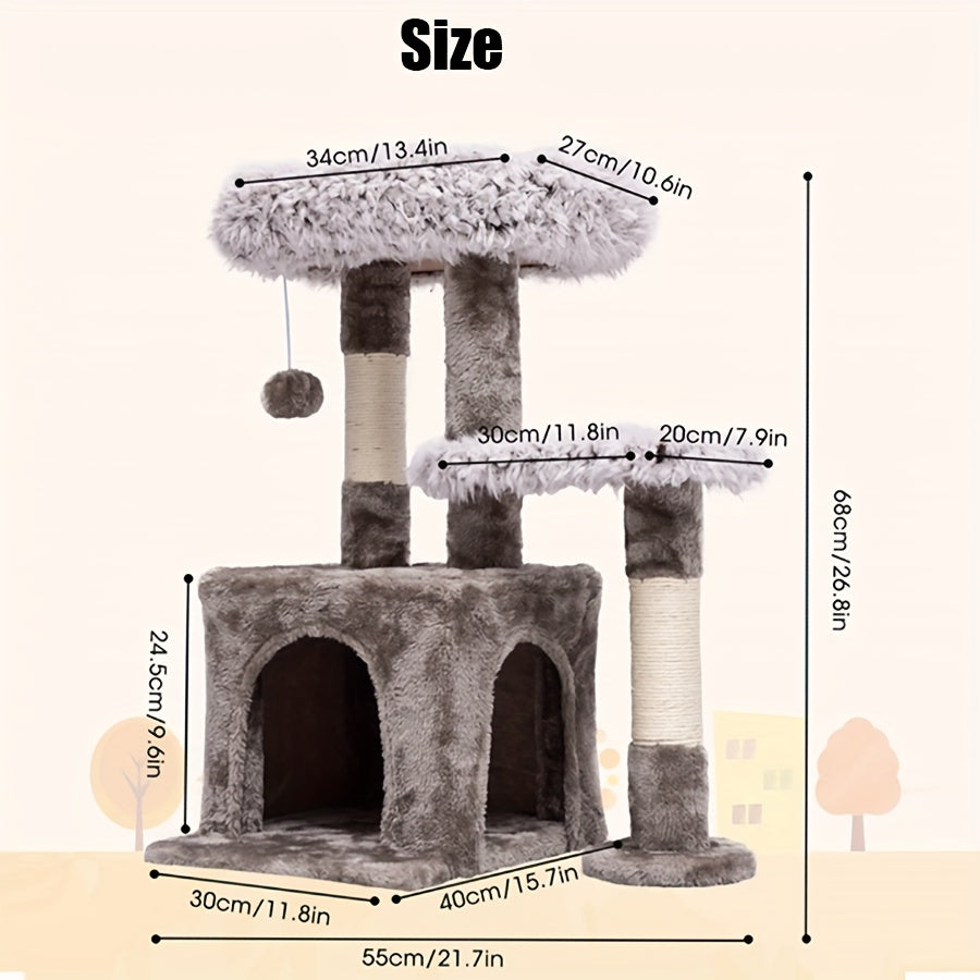Multi Level Cat Tree Tower With Scratching Posts Indoor
