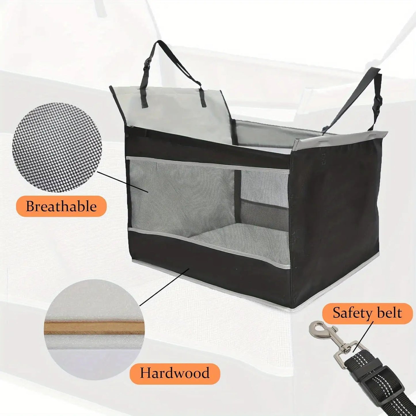 Foldable Dog Kennel For Cars With Safety Belt System