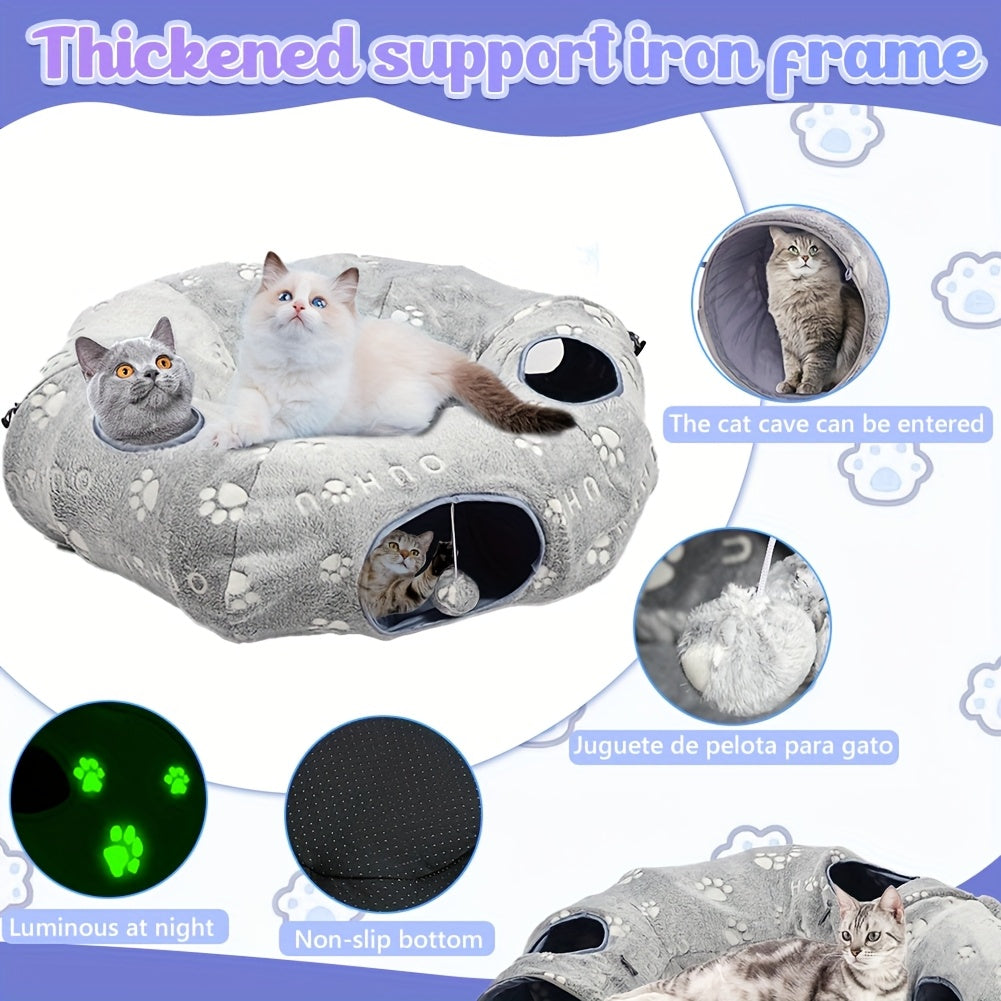 Interactive Cat Toy With Tunnel Bed And Bite Resistant