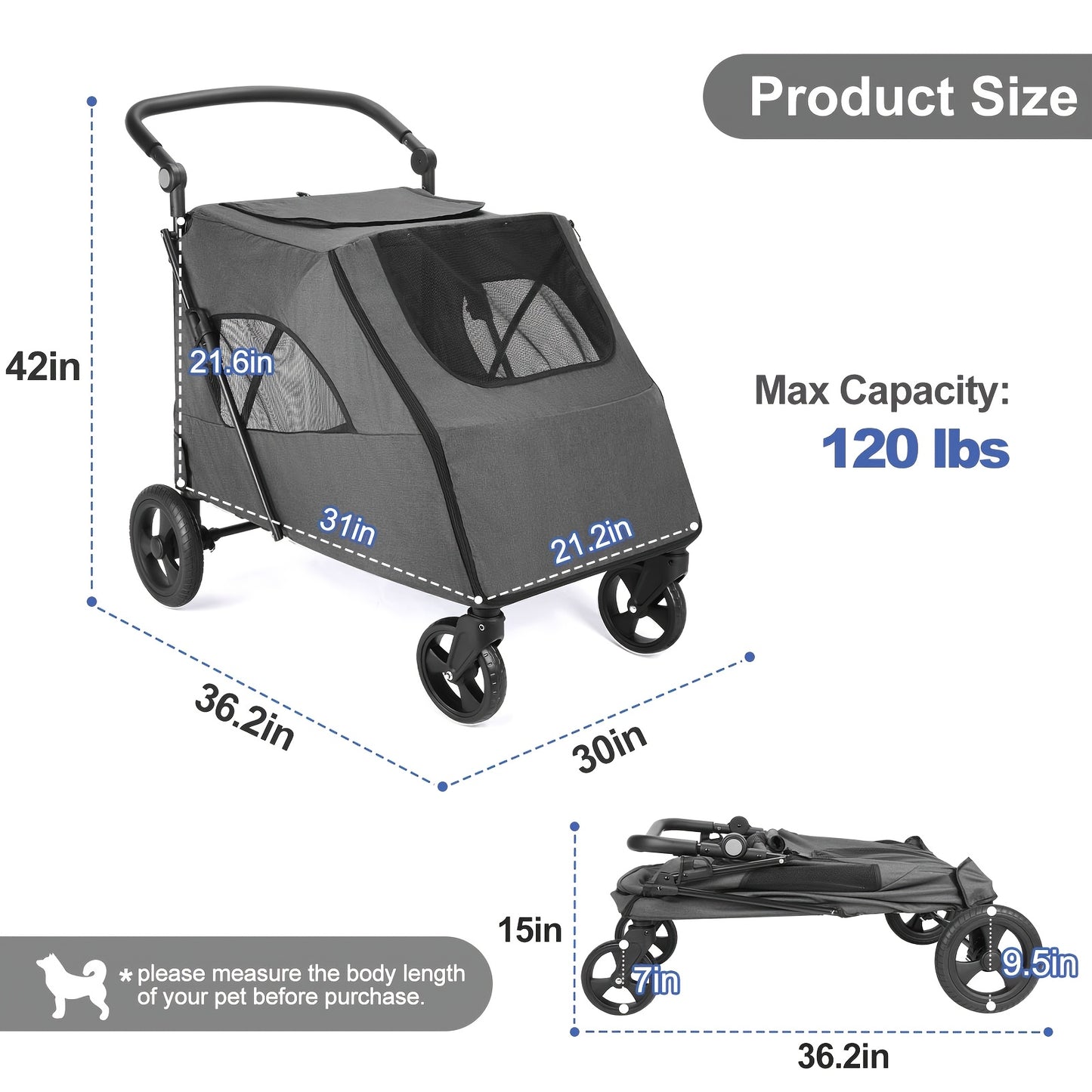 Big Dog Heavy Duty Folding Utility Cart All Terrain Wheels