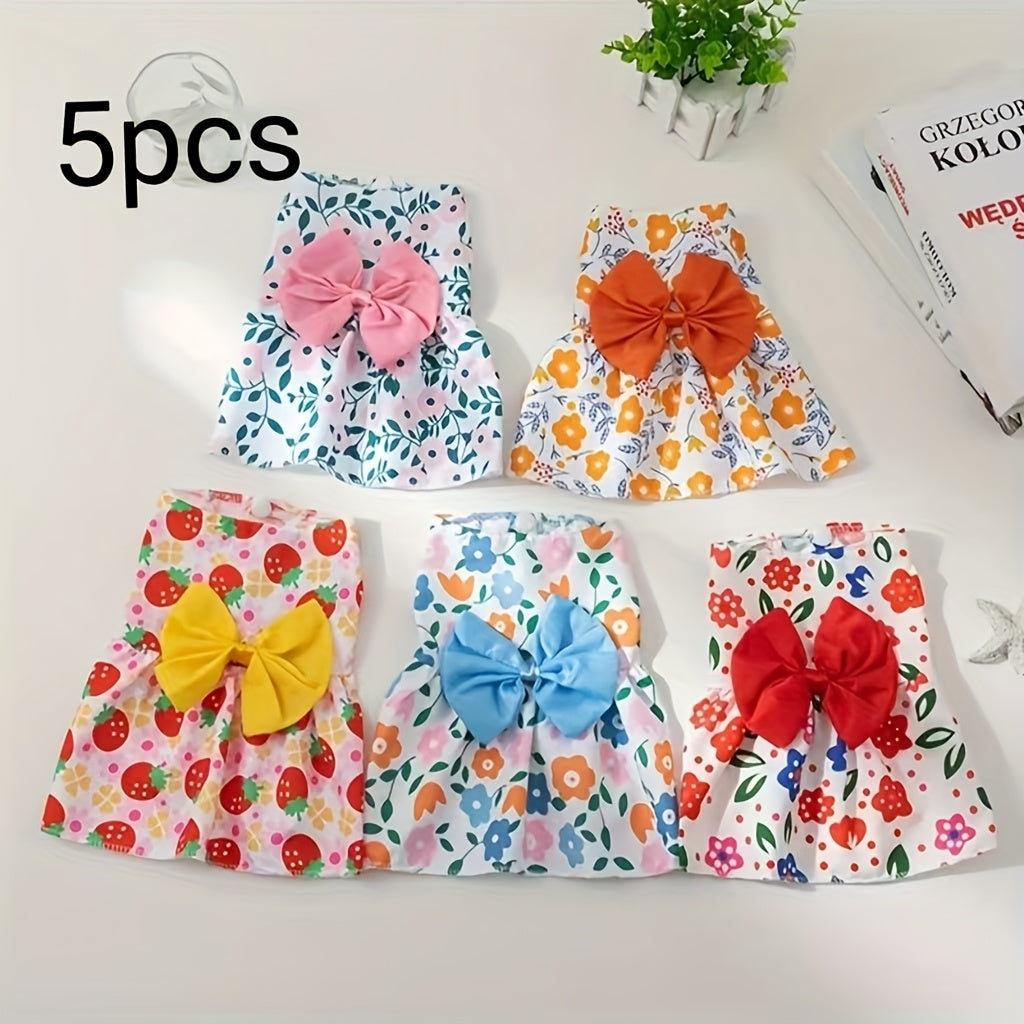 Cute Bow Dress Set for Puppies and Kittens This Summer