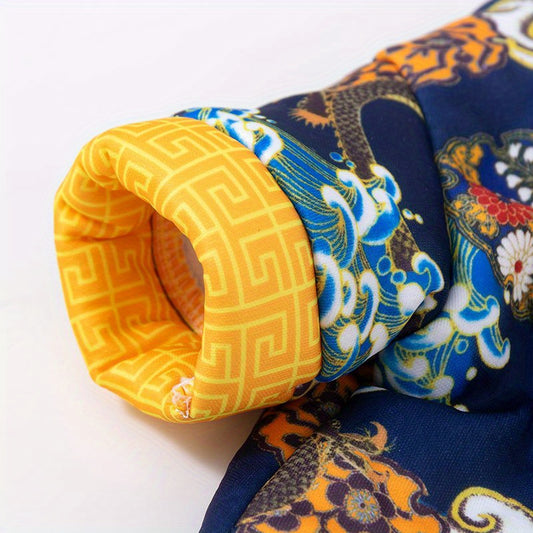 Chinese Style Dragon Robe for Dogs Warm Retro Pet Apparel