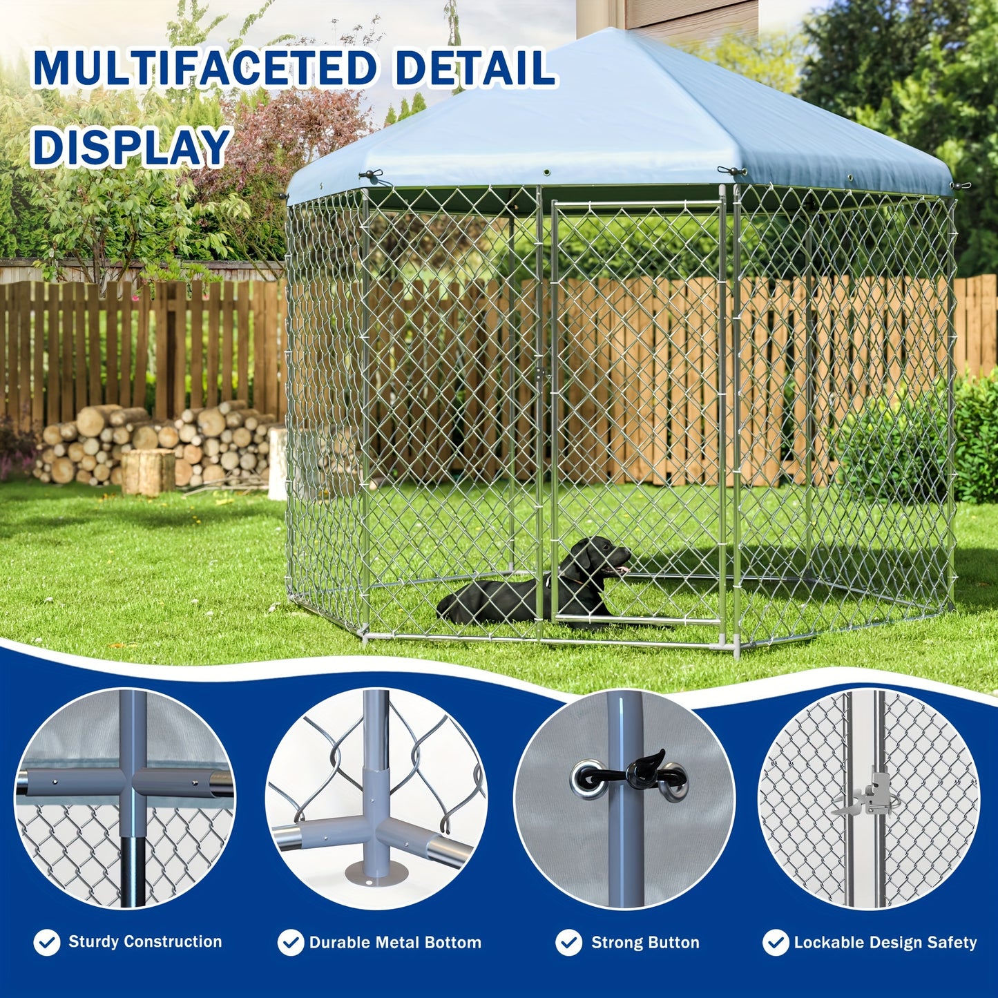 Polar Aurora Heavy Duty Outdoor Dog Kennel with Secure Lock